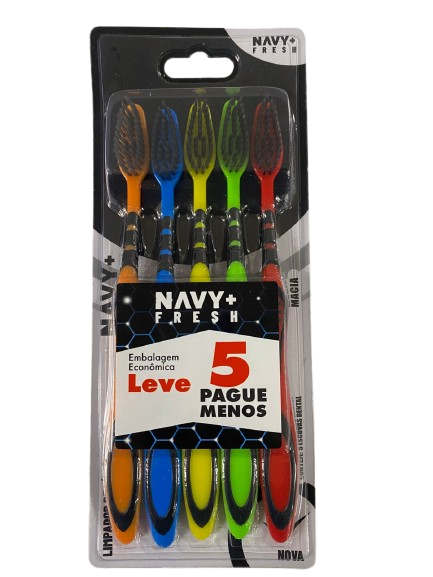 ESCOVA DE DENTE ADULTO MACIA NAVY FRESH N...