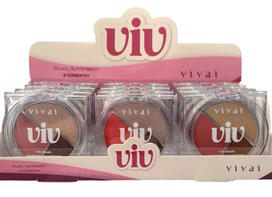 TRIO BLUSH ILUMINADOR E CONTORNO VIVAI DI...