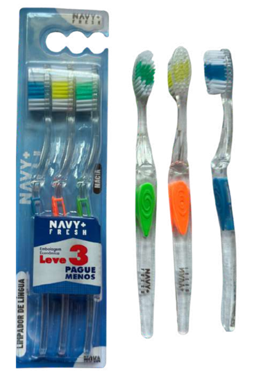 ESCOVA DE DENTE ADULTO MACIA NAVY FRESH C...