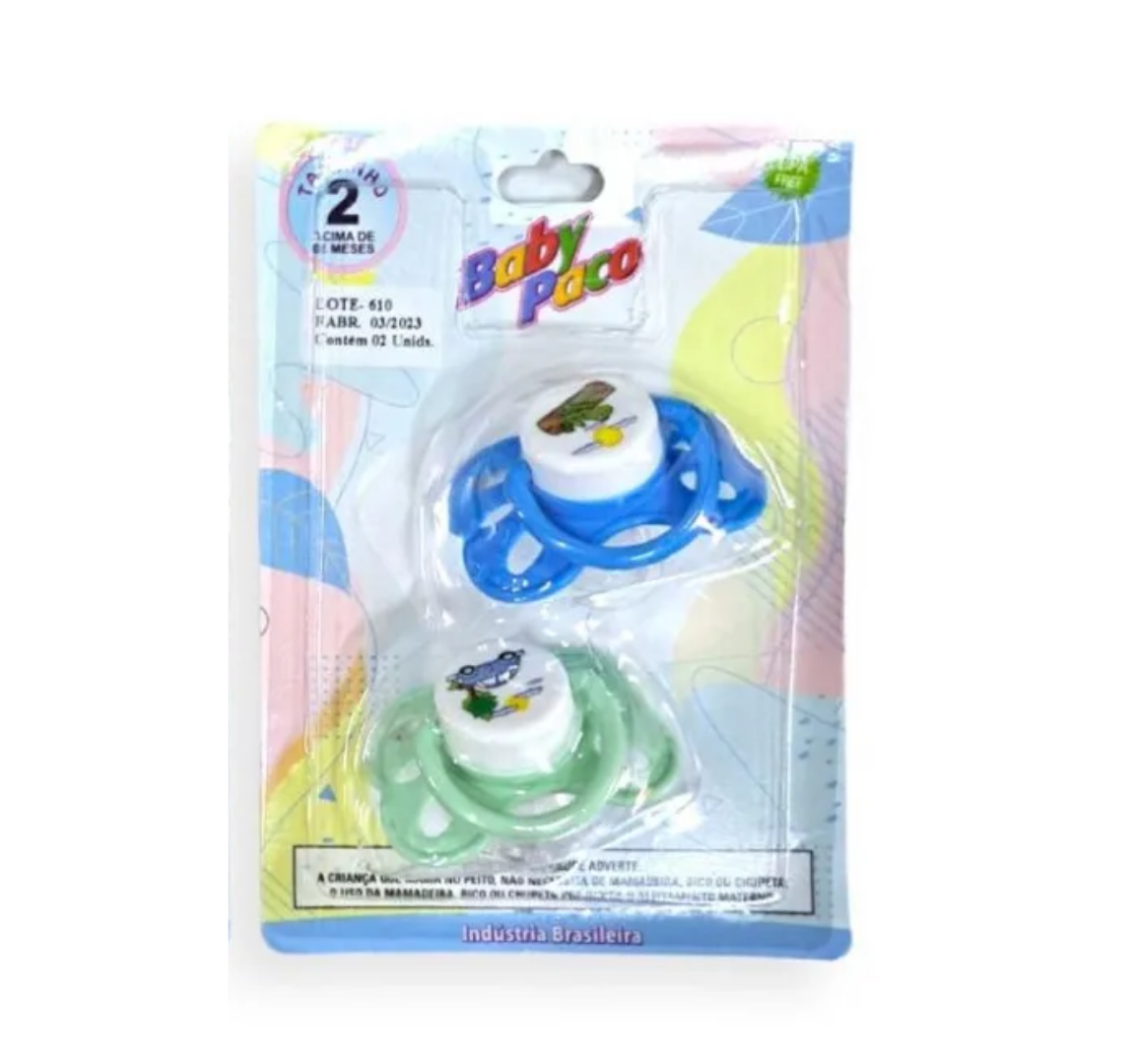 KIT CART. C/ 02 CHUPETAS SILIC. ORTO MASC...