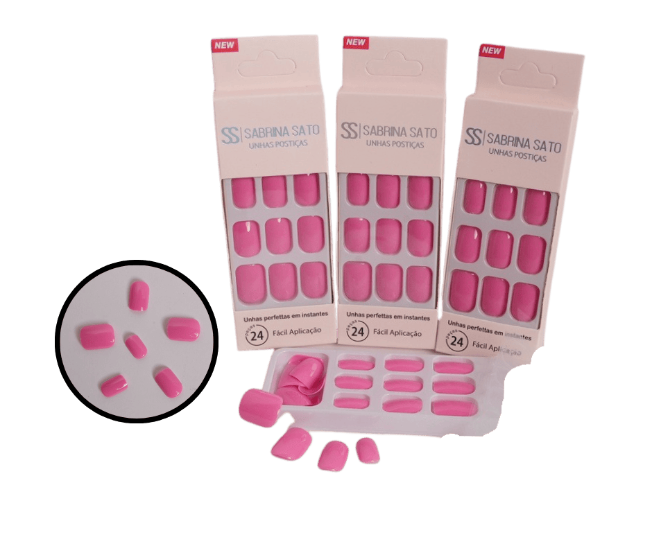 UNHAS POSTICAS QUADRADA CURTA PLASTICO AU...