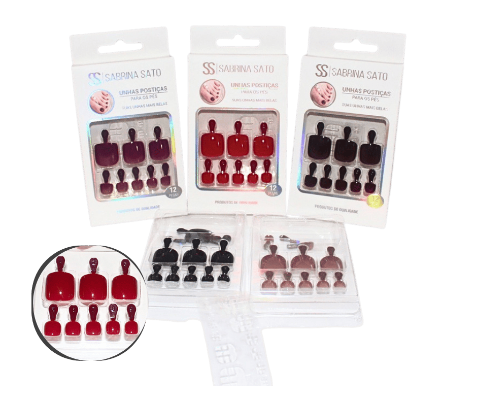 UNHAS POSTICAS PARA OS PES QUADRADA CURTA...