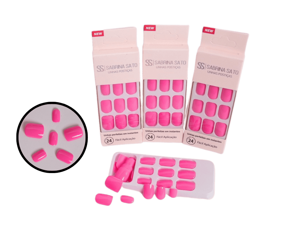 UNHAS POSTICAS QUADRADA CURTA PLASTICO AU...