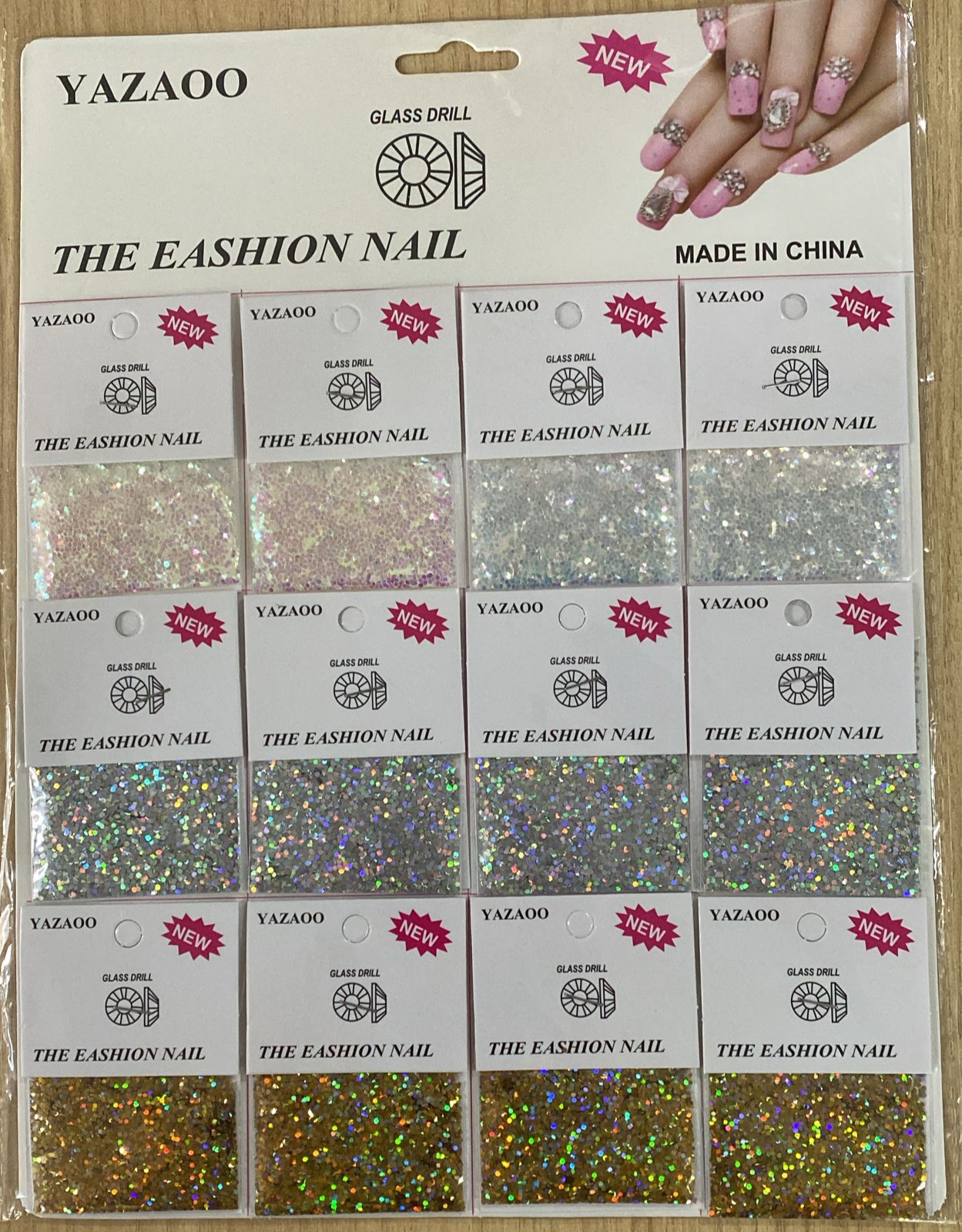 CARTELA DE GLITTER GROSSO PARA UNHAS YAZA...