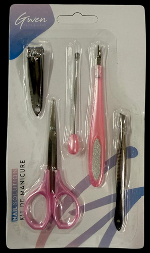 KIT MANICURE PLASTICO E METAL 5 PCS GWEN ...