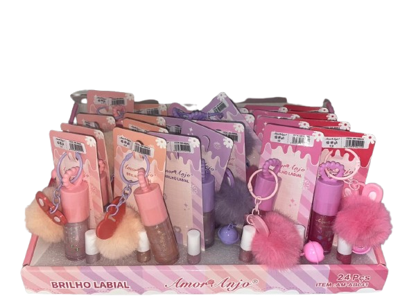 BRILHO LABIAL CHAVEIRO AMOR ANJO DISPLAY ...
